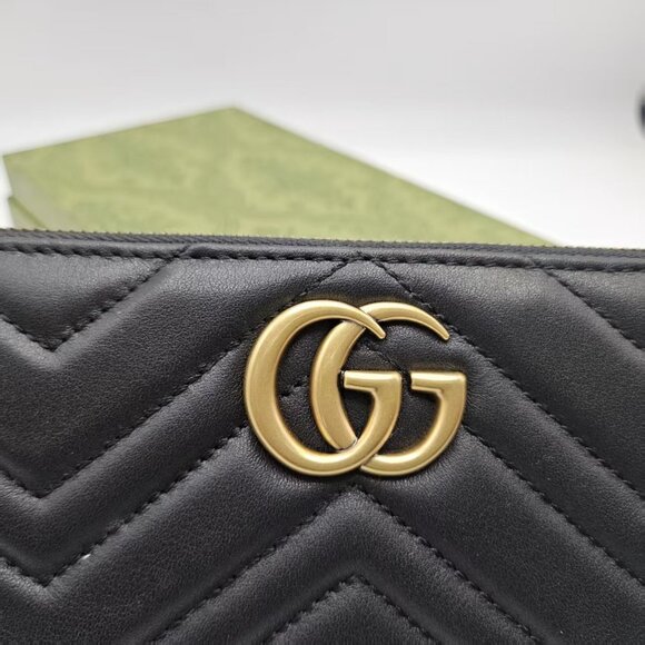 Gucci GG logo long wallet in black quilted leather - Picture 5 of 8